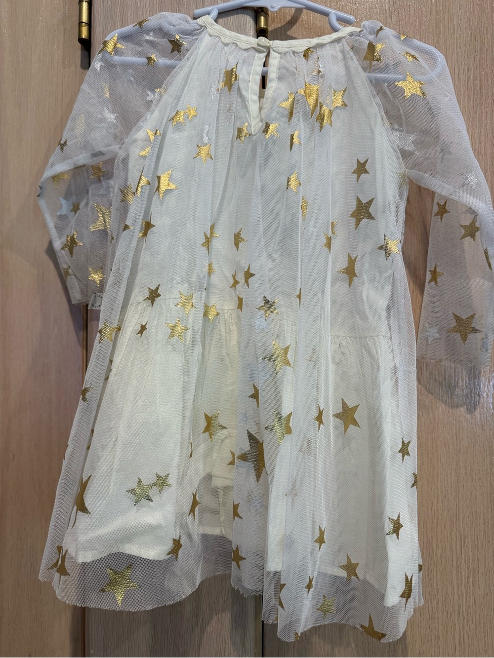Stella McCartney White Dress with Gold Star Tulle